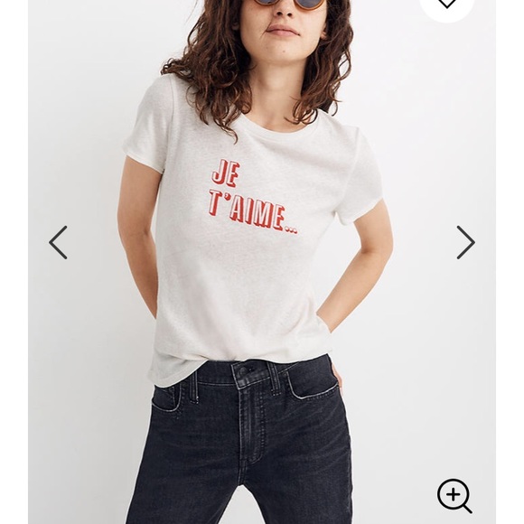 Madewell Tops - MADEWELL Je T'aime Graphic Lo-Fi Shrunken Tee